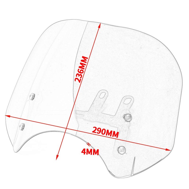 Lorababer Polycarbonate Windshield, Smoke, for Honda Rebel CMX 300, 2017-2024