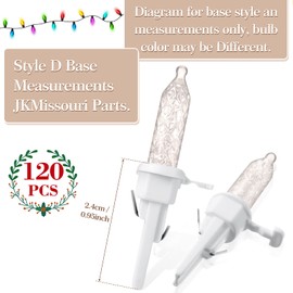 120 Pack Christmas Replacement Mini Bulbs 3 V LED String Lights Outdoor Indoor Wide Angle Bulbs for Christmas Tree Garden Home (White Base with Warm White Bulb)