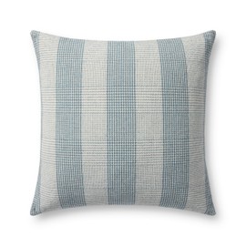 Loloi Chris Loves Julia Auggie Collection PCJ0021 Blue/White 22'' x 22'' Cover w/Down Pillow