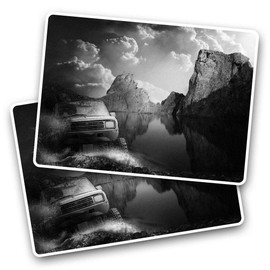 2 x 7.5cm Rectangle Vinyl Stickers Off Road 4x4 Vehicle Car Driver Racing 41463