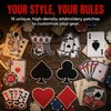 15PCS Playing Card Patches, Poker Suit Embroidered Appliques for Clothes,