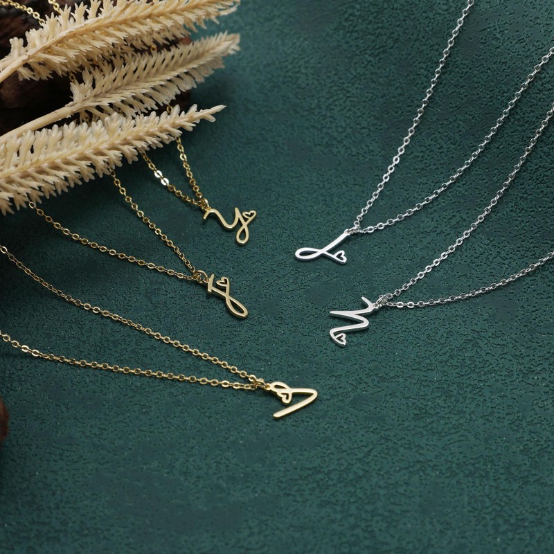 CAROVO Initial Necklaces for Women, Dainty Silver Letter Z Initial