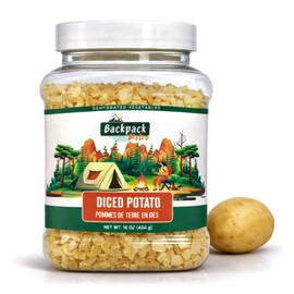 Backpack Bistro Dehydrated Diced Potatoes 16 oz (454 g) | Emergency Food, Daily & Backpacking Meals | Dehydrated Vegetables for Mashed Potatoes, Hash Browns, Soup, Pancakes | Vegan, Non-Bioengineered | By Pride Of India