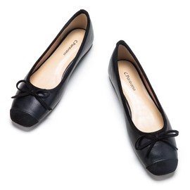 C.Paravano Women's Ballerina Shoes, Flat Shoes for Women, Elegant Ballet Flats, Women's Low Shoes, Black (black B)