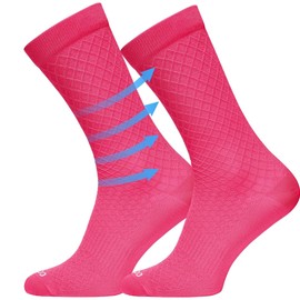 TODO Men's and Women's Cycling Socks Breathable Road Bike Socks Men's Cycling Socks with Motif Also Running Socks, Serpente Pink Fuchsia, 39 - 42