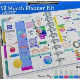 Timeless Creations Undated Planner Starter Box Set 12 Month Floral Vertical 9 Ring Stickers Washi