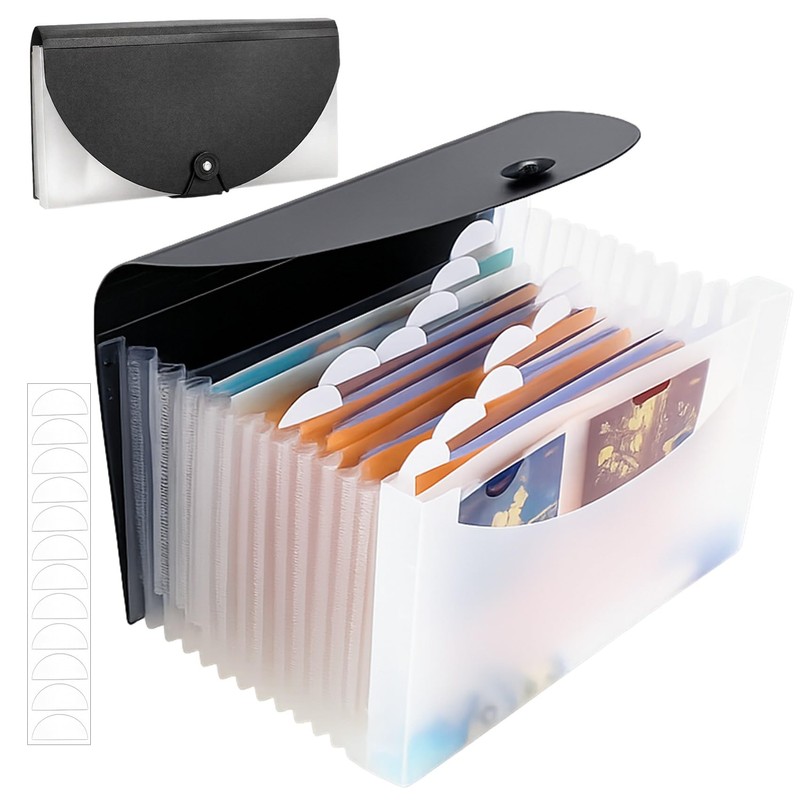 NOELAMOUR Receipt File 13 Pockets Small Document Case Accordion Style
