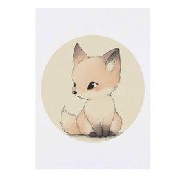 'Cute Fox Sitting' Temporary Tattoo - Water Resistant, Skin-Safe, Non-Toxic Transfer (TO00082575)
