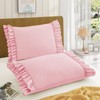 RUDONG M Ruffled Pillow Cases Set of 2, Standard Microfiber