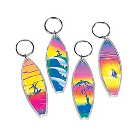 Fun Express - Assorted Surf Board Key Chains (1-Pack of 12)
