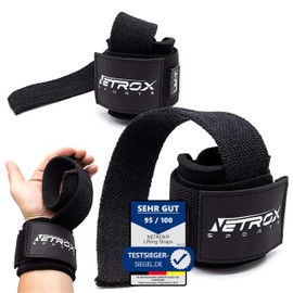 Netrox Sports® - Lifting Straps | Professional Lifting Straps with Wrist Brace | For Bodybuilding, Weightlifting, Weight Training, Strength Training & Fitness | Suitable for Heavy Weights | Men &