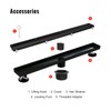 SaniteModar Linear Shower Drain, Black Linear Drain 36 inch with
