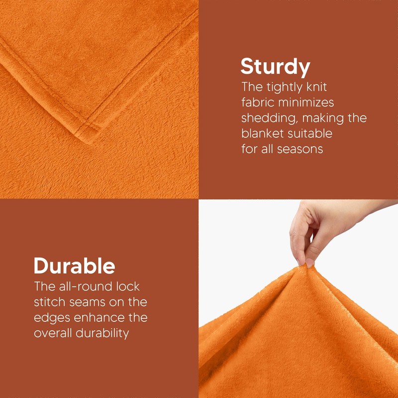 Utopia Bedding Utopia Bedding Fleece Blanket Queen Size Burnt Orange
