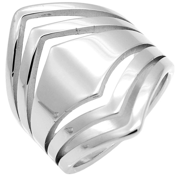Jude Jewelers Stainless Steel Chevron Style Chunky Wrap Statement Promise