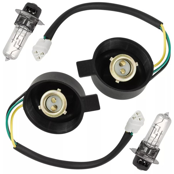 Caltric 2X LH RH Headlight Socket and Bulb for Yamaha