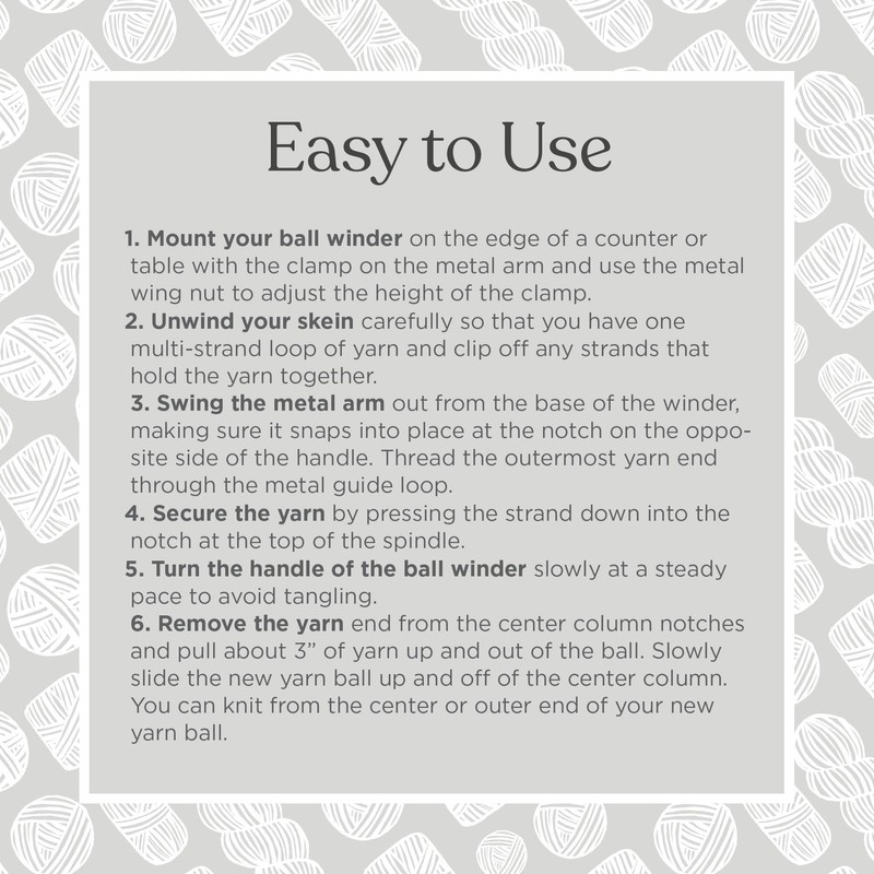 Knit Picks Yarn Ball Winder for Knitting and Crocheting (Purple)