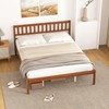 Giantex Queen Wood Platform Bed Frame with Headboard, Mid Century