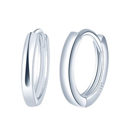 MICYUMI Men's Women's S925 Sterling Silver Earrings 12mm Diameter Round Hoop Earrings Simple Design Earrings