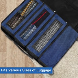 Olosar Suitcase Organizer, Travel Luggage Organizer Portable Hanging Travel Shelves Collapsible Hanging Packing Cubes for Carry on Suitcase, Navy Blue-M