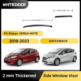 WhiteDeer ZH Durable Window Deflectors Rain Guards for Nissan Versa Note Hatchback 2014 2015 2016 2017 2018 2019 Side Window Visor Rain Guards Sun Rain Deflector Visor 4 Pieces Thickened……