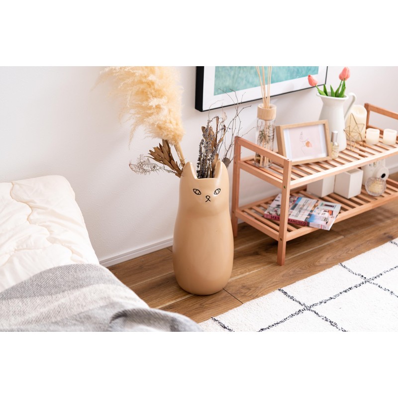 パレットライフ PaletteLife Umbrella Stand Ceramic Scandinavian Cat Small-Size Beige BLS-13BE