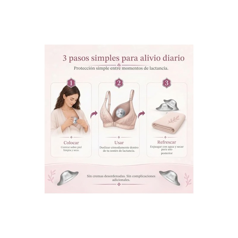 Silveriumom - Copas de lactancia, protectores para pezones y cubiertas