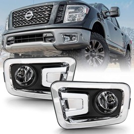 ACANII - For 2016-2019 Nissan Titan/Titan XD Bumper Fog Lights Driving Lamps w/Kit Assembly Pair Driver & Passenger