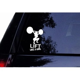 Lift Like a Girl Workout Women Vinyl Decal Sticker 5x5Inches Funny Waterproof Fitness Gym Exercise Stickers for Cars Vehicles Girls Planners Water Bottles Adults Laptop Trucks