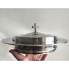 Silver Polished Steel Communion Bread Tray Plate W/Cover for Churches,Stackable