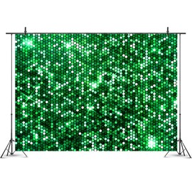 7x5ft Glitter Green Backdrop for Photography Abstract Bokeh Shining Sequins Backdrops Birthday Party Banner Festival Carnival Party Anniversary Celebration Photo Studio Props