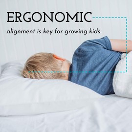 Little Sleepy Head Youth Pillow, 16x22 inch, Jumbo Toddler Pillow with Hypoallergenic Pillowcase - Perfect Travel Pillow (Rainbows)