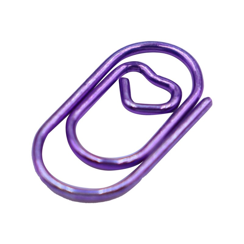 Durlo 150 Pcs Heart Shaped Metal Purple Paper Clips Bookmark