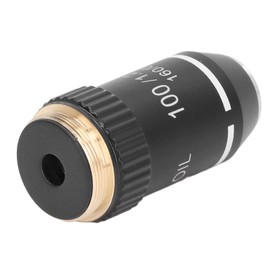 Microscope Objective Lens, 100X Magnification Lens Fine Workmanship 20.2mm Interface Shell for Biological Microscopes