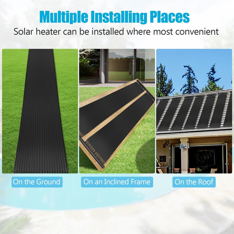 IRONMAX Solar Pool Heater, 2.5 x 10 Feet Above Ground/Inground
