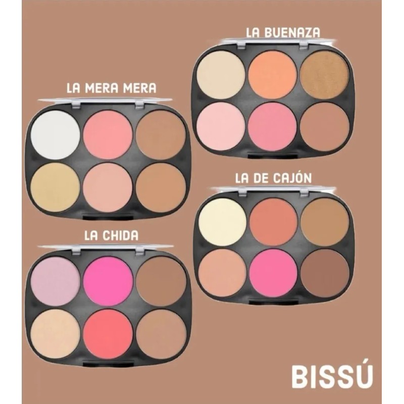 Paleta De Rostro Bissu Iluminador Rubor Bronceador Contorno
