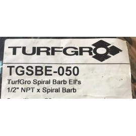TURFGRO 10x FUNNY PIPE 1/2" NPT MALE SPIRAL BARB ELLs Turfgro Elbow Slip FLEX SWING ELL