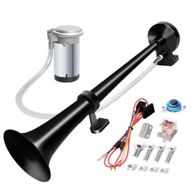 Carfka Air Train Horn Kit for Truck Car with Air Compressor, Super Loud 150DB 12V Electric Trains Horns for Vehicles, Trumpet Air Horn Complete Kits (12V with switch button)