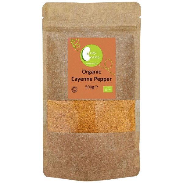 Organic Cayenne Pepper - Certified Organic - by Busy Beans Organic (500g)
