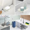 Soap Holder Tray, White Kitchen Sink Organizer with Drainage, 2-Pack