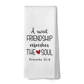 Mcehtle Friendship Gifts Kitchen Towels, Friend Gift for Women Friend Female Presents, Friends Going Away Gift, Sister BFF Long Distance Friendship Gifts Hand Towel Tea Dish Towels 16x24 Inch