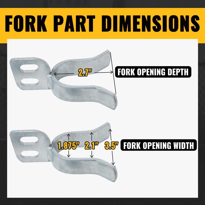 VIVIDA 1-3/8" x 1-7/8" Chain Link Gate Latch, Fence Fork