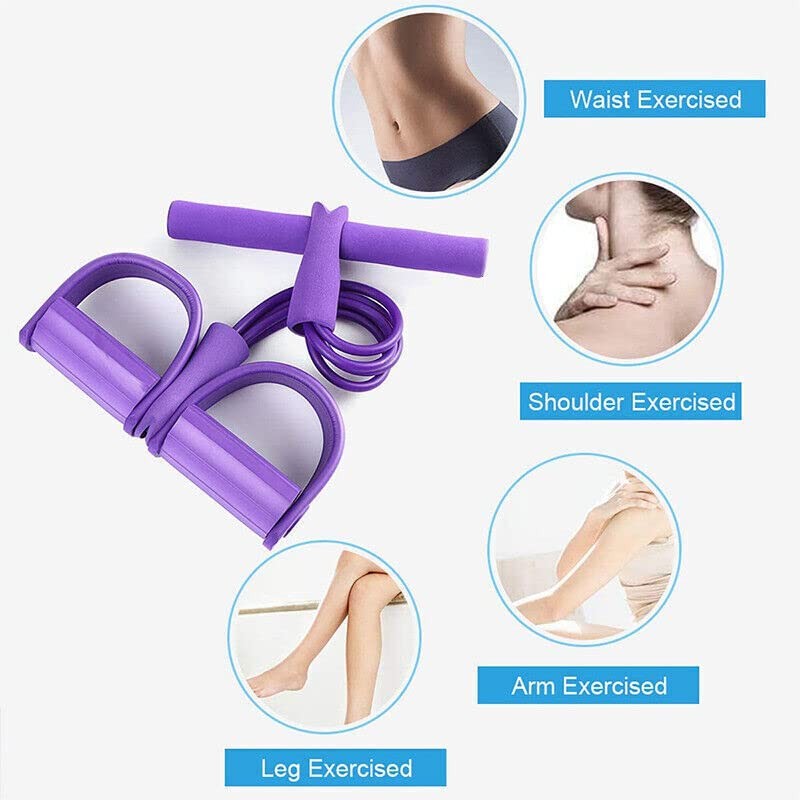 Versatile Fitness Resistance Bands with Foot Pedals - Multi-Functional Exercise