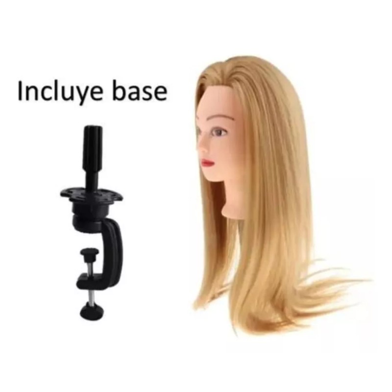 Lobo Cabezote Maniquí Cabello Sintético Extra Largo Marca Lobo