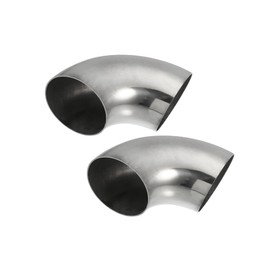 Motoforti 2pcs OD 3 Inch 90 Degree 1.2mm Thickness Mandrel Bend Elbow SS304 Stainless Steel Bend Tube Exhaust Elbow Pipe for Car Exhaust System Long-lasting