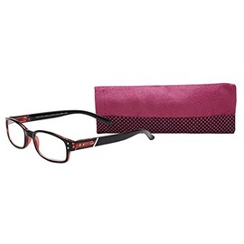 SAV Eyewear Women's Victoria Klein 9076 Red Round Reading Glasses, 27 mm + 3