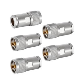 Vecys 5pcs PL-259 UHF Male Connectors 50 Ohm PL259 Male Plug Five Piece Set Crimp RF Coaxial Connector Adapter for RG58 LMR195 RG142 RG400 Low Loss Coaxial Cable