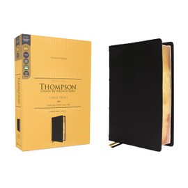 KJV, Thompson Chain-Reference Bible, Large Print, Genuine Leather, Cowhide, Black, Red Letter, Comfort Print