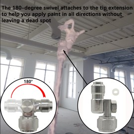 235486 7/8 Inch Thread 180 Degree Rotation Airless Paint Spray Gun Swivel Joint （3600PSI Maximum Working Pressure）