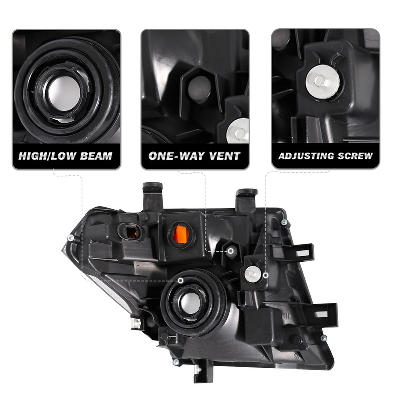 SOCKIR Headlight Assembly Fit for 2005-2008 Nissan Frontier / 2005-2007