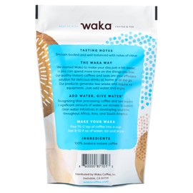 Waka Premium Instant Coffee — Medium Roast — 100% Arabica Freeze Dried Beans — For Hot or Iced Coffee (up to 35 servings)